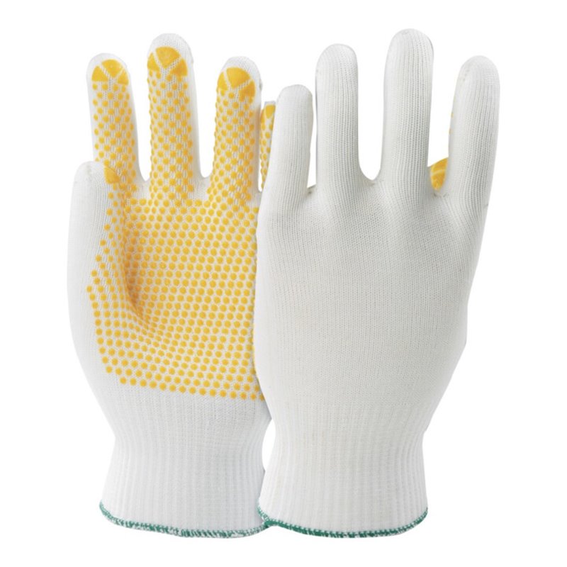 KCL Schutzhandschuhe 912 Polytrix N genoppt mit Strickbund weiß/gelb