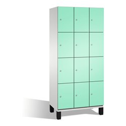 C+P Fächerschrank Cambio auf Füßen 12 Fächer Front Lichtgrün Korpus Lichtgrau