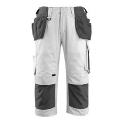 Mascot Lindau Handwerker-Dreiviertel-Hose weiss/dunkelanthrazit