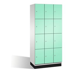 C+P Fächerschrank Cambio auf Sockel 12 Fächer Front Lichtgrün Korpus Lichtgrau