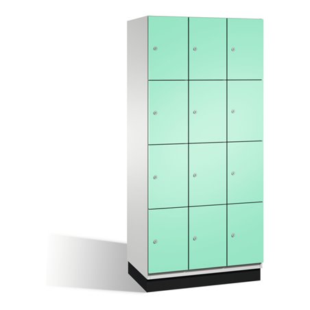 C+P Fächerschrank Cambio auf Sockel 12 Fächer Front Lichtgrün Korpus Lichtgrau