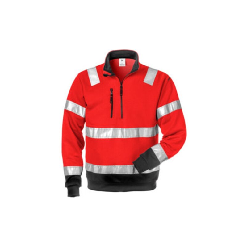 Fristads High Vis Zipper-Sweatshirt Kl. 3 728 SHV Rot (Herren)