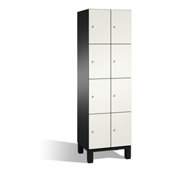 C+P Fächerschrank Cambio auf Füßen 8 Fächer Front Reinweiß Korpus Schwarzgrau