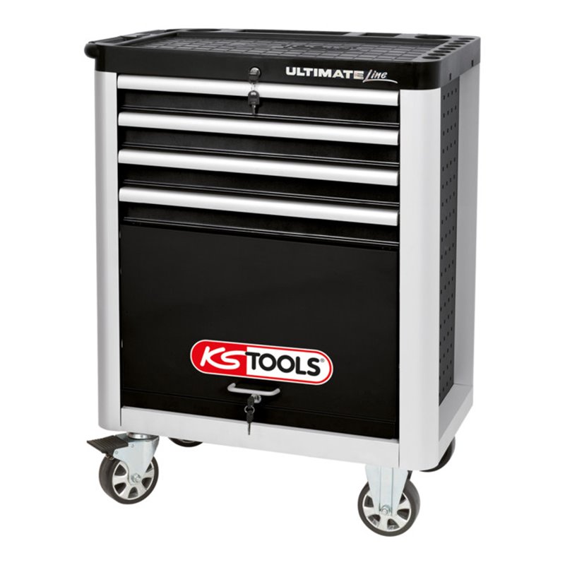 KS Tools ULTIMATEline Werkstattwagen, schwarz/silber