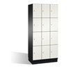 C+P Fächerschrank Cambio auf Sockel 12 Fächer Front Reinweiß Korpus Schwarzgrau