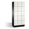 C+P Fächerschrank Cambio auf Sockel 15 Fächer Front Reinweiß Korpus Schwarzgrau