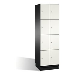 C+P Fächerschrank Cambio auf Sockel 8 Fächer Front Reinweiß Korpus Schwarzgrau