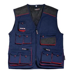 Herrenweste marine/schwarz/rot