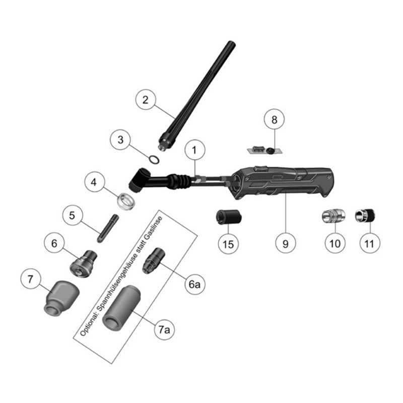 Schweißkraft WIG Schweißbrenner R-SR 7-20 DD Poti