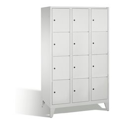 C+P Fächerschrank Classic auf Füßen 12 Fächer Front Lichtgrau Korpus Lichtgrau
