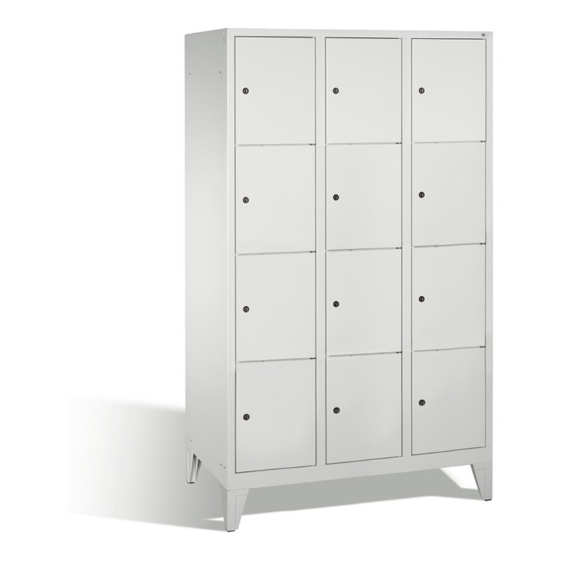 C+P Fächerschrank Classic auf Füßen 12 Fächer Front Lichtgrau Korpus Lichtgrau