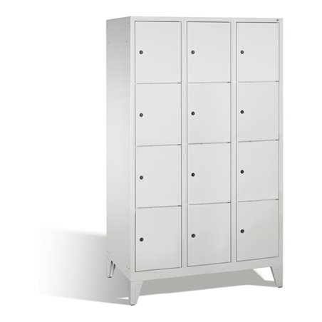 C+P Fächerschrank Classic auf Füßen 12 Fächer Front Lichtgrau Korpus Lichtgrau