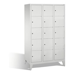 C+P Fächerschrank Classic auf Füßen 15 Fächer Front Lichtgrau Korpus Lichtgrau