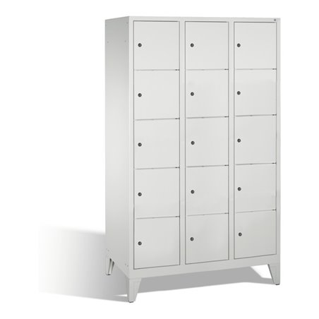 C+P Fächerschrank Classic auf Füßen 15 Fächer Front Lichtgrau Korpus Lichtgrau