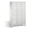 C+P Fächerschrank Classic auf Füßen 15 Fächer Front Lichtgrau Korpus Lichtgrau