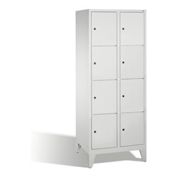 C+P Fächerschrank Classic auf Füßen 8 Fächer Front Lichtgrau Korpus Lichtgrau