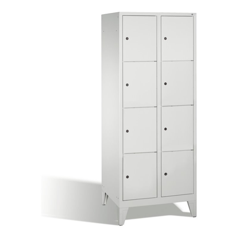 C+P Fächerschrank Classic auf Füßen 8 Fächer Front Lichtgrau Korpus Lichtgrau