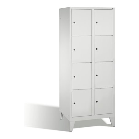 C+P Fächerschrank Classic auf Füßen 8 Fächer Front Lichtgrau Korpus Lichtgrau