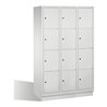 C+P Fächerschrank Classic auf Sockel 12 Fächer Front Lichtgrau Korpus Lichtgrau