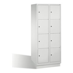 C+P Fächerschrank Classic auf Sockel 8 Fächer Front Lichtgrau Korpus Lichtgrau