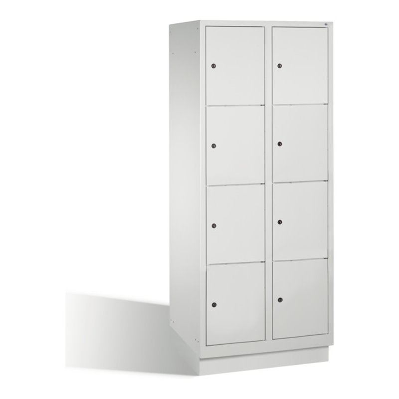 C+P Fächerschrank Classic auf Sockel 8 Fächer Front Lichtgrau Korpus Lichtgrau