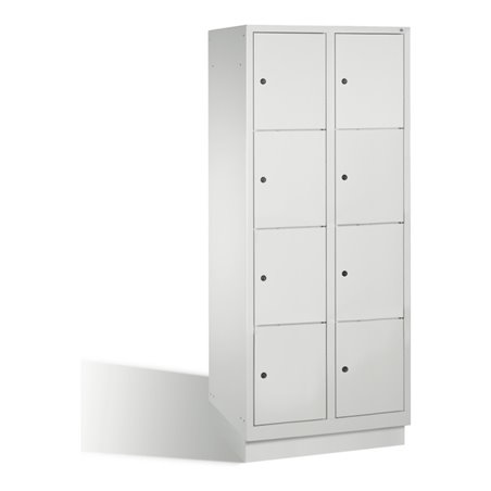 C+P Fächerschrank Classic auf Sockel 8 Fächer Front Lichtgrau Korpus Lichtgrau