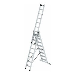 MUNK Stufen-Mehrzweckleiter 3-teilig mit nivello®-Traverse
