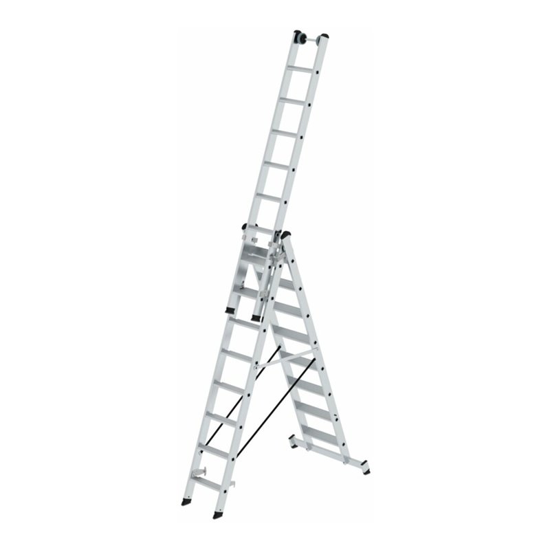 MUNK Stufen-Mehrzweckleiter 3-teilig mit nivello®-Traverse