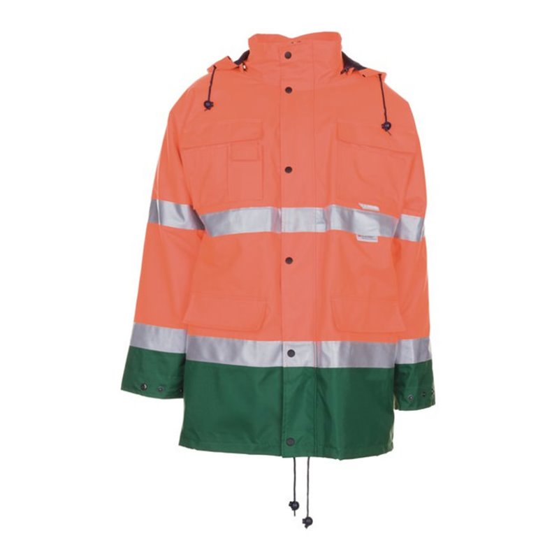 Planam Warnschutzparka orange/grün