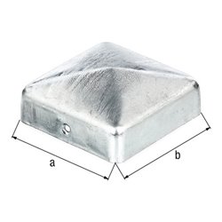 Pfostenkappe 90x90mm eck.flache Form zaponiert GAH Kupfer