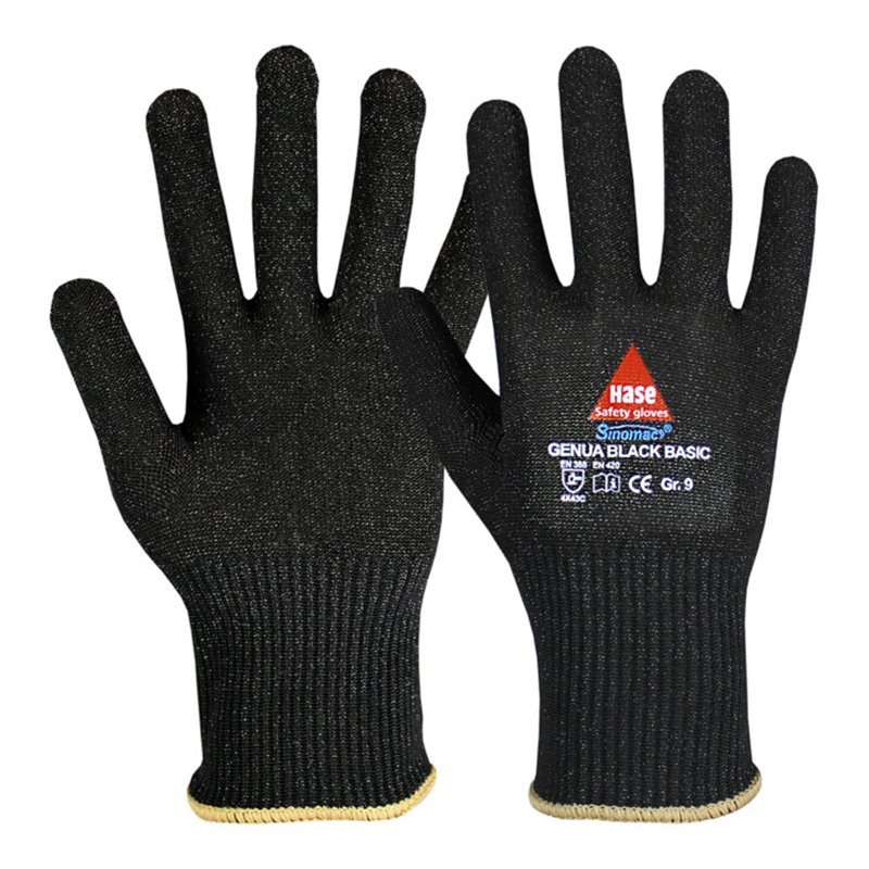 Hase Sicherheitshandschuh Genua Black Basic OekoTex schnittfest