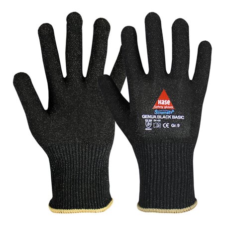 Hase Sicherheitshandschuh Genua Black Basic OekoTex schnittfest