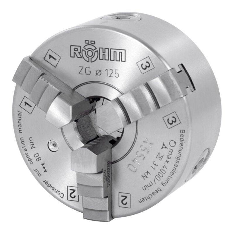 Röhm Dreibacken-Drehfutter Guss Zylindrische Zentrieraufnahme