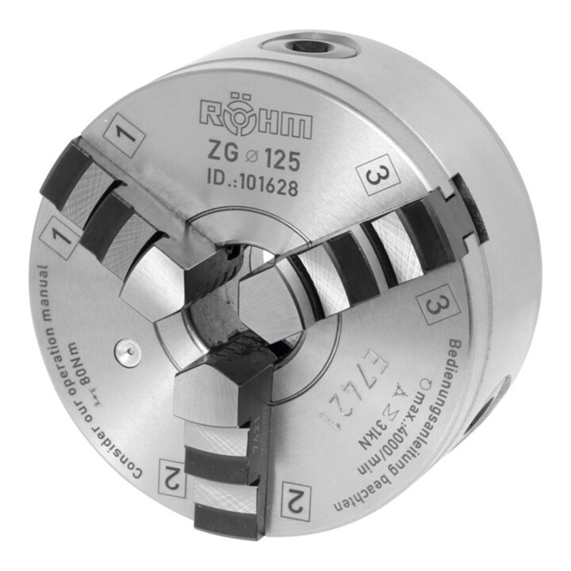 Röhm Dreibacken-Drehfutter Stahl Zylindrische Zentrieraufnahme