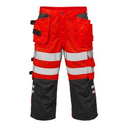 Fristads High Vis 3/4 Handwerkerhose Kl. 2 2027 PLU Rot (Herren)