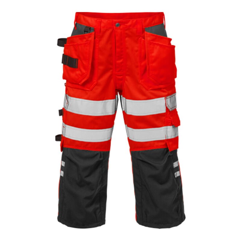 Fristads High Vis 3/4 Handwerkerhose Kl. 2 2027 PLU Rot (Herren)