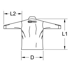 KS Tools Unisex Hemd, schwarz, 1/1 Arm