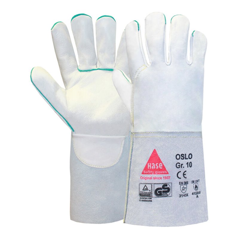 Hase Schweisserhandschuhe Oslo-K mit Stulpe, Top-Rindnarbenleder