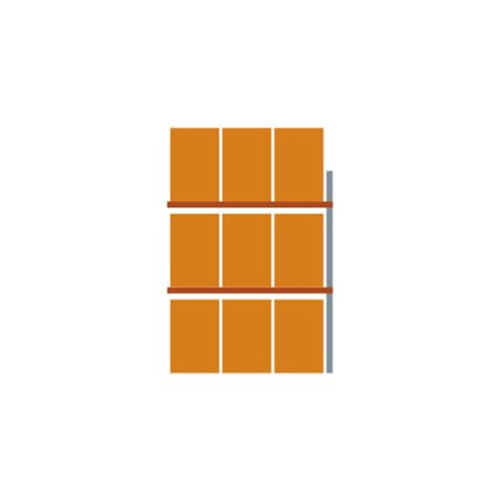 Meta Palettenregal Anbaumodul Multipal bis 1000 Kg + Palette verzinkt / rotorange 3 Ebenen