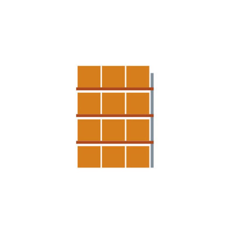 Meta Palettenregal Anbaumodul Multipal bis 1000 Kg + Palette verzinkt / rotorange 4 Ebenen