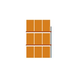 Meta Palettenregal Anbaumodul Multipal bis 800 Kg + Palette verzinkt / rotorange 3 Ebenen