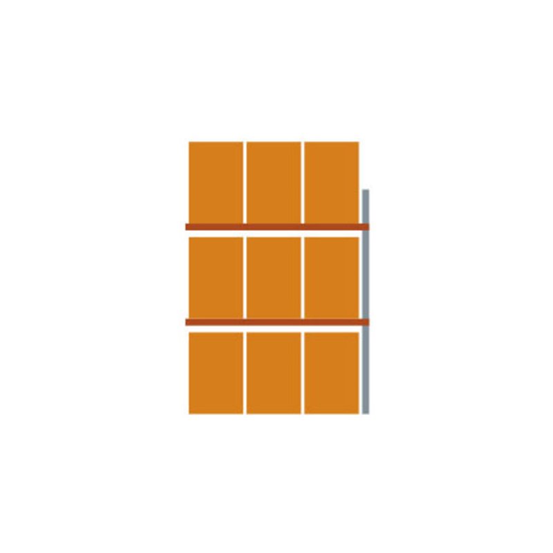 Meta Palettenregal Anbaumodul Multipal bis 800 Kg + Palette verzinkt / rotorange 3 Ebenen