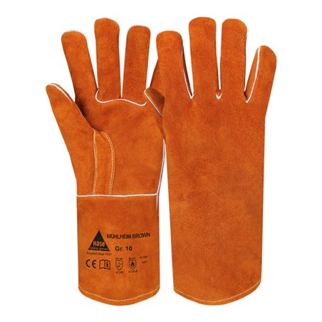 Hase Schweißerhandschuhe Mühlheim Brown aus Rindspaltleder
