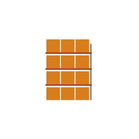 Meta Palettenregal Anbaumodul Multipal bis 800 Kg + Palette verzinkt / rotorange 4 Ebenen