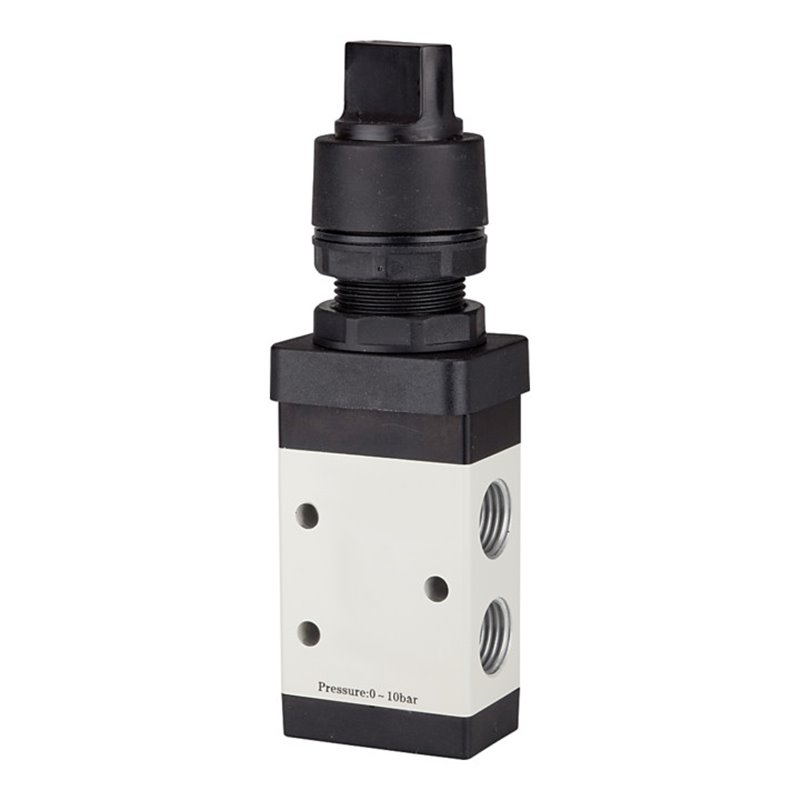 RIEGLER 3/2-Wegeventil manuell Drehhebel schwarz