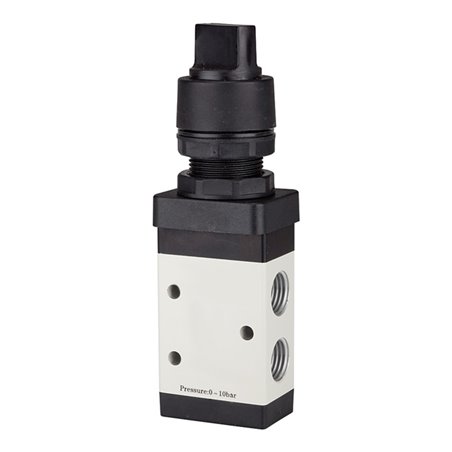 RIEGLER 3/2-Wegeventil manuell Drehhebel schwarz