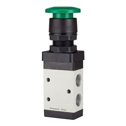 RIEGLER 3/2-Wegeventil manuell Pilztaster grün