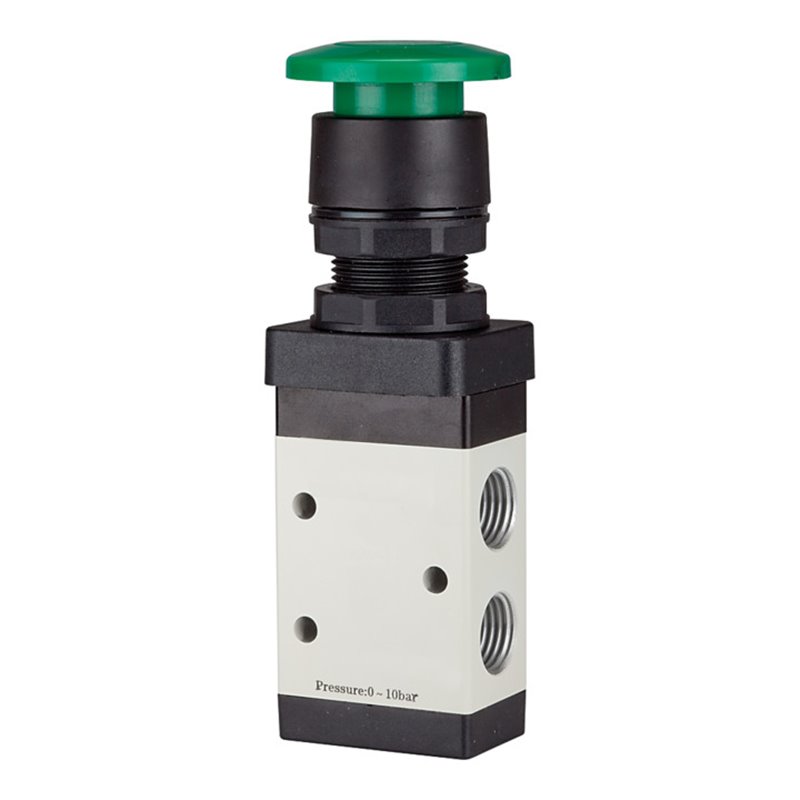 RIEGLER 3/2-Wegeventil manuell Pilztaster grün