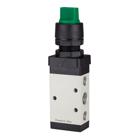 RIEGLER 5/2-Wegeventil manuell Drehhebel grün