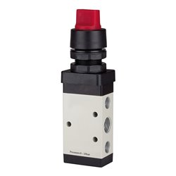 RIEGLER 5/2-Wegeventil manuell Drehhebel rot